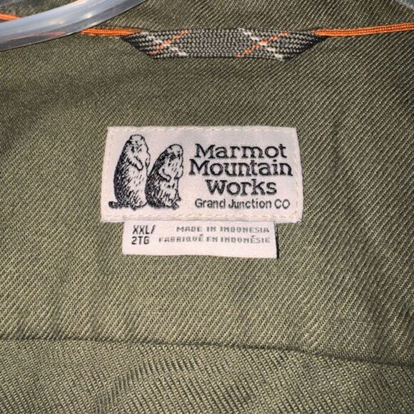 Marmot Mountain Works Button Up Shirt Mens 2XL Green Outdoors - Picture 2 of 7